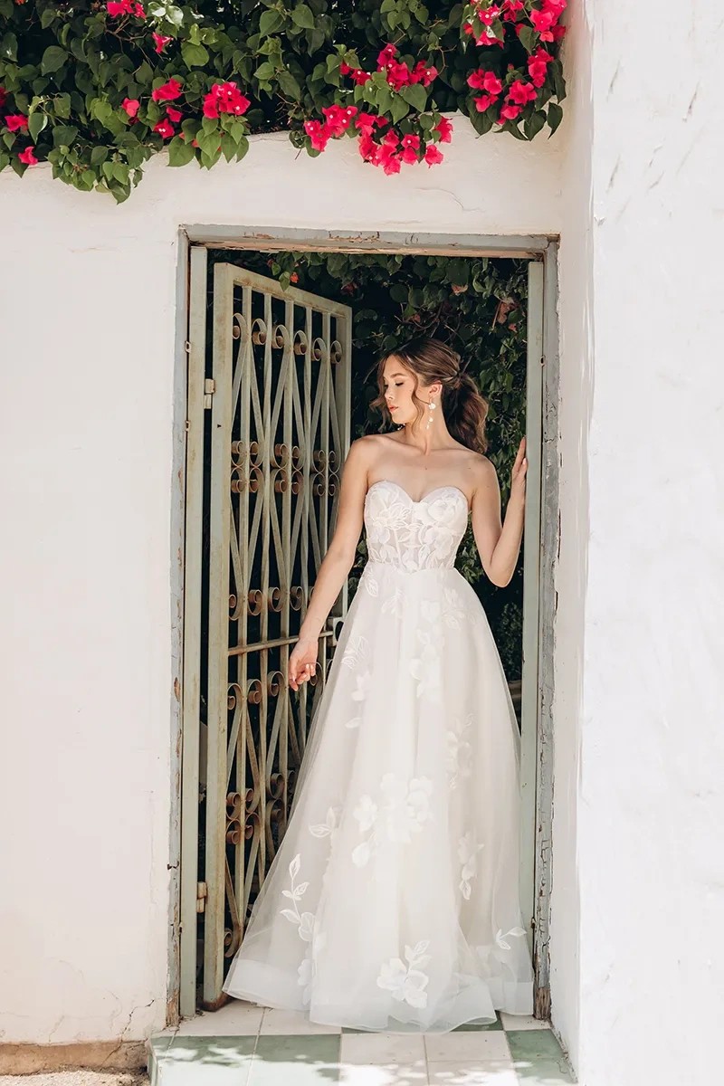 Model wearing a bridal gown