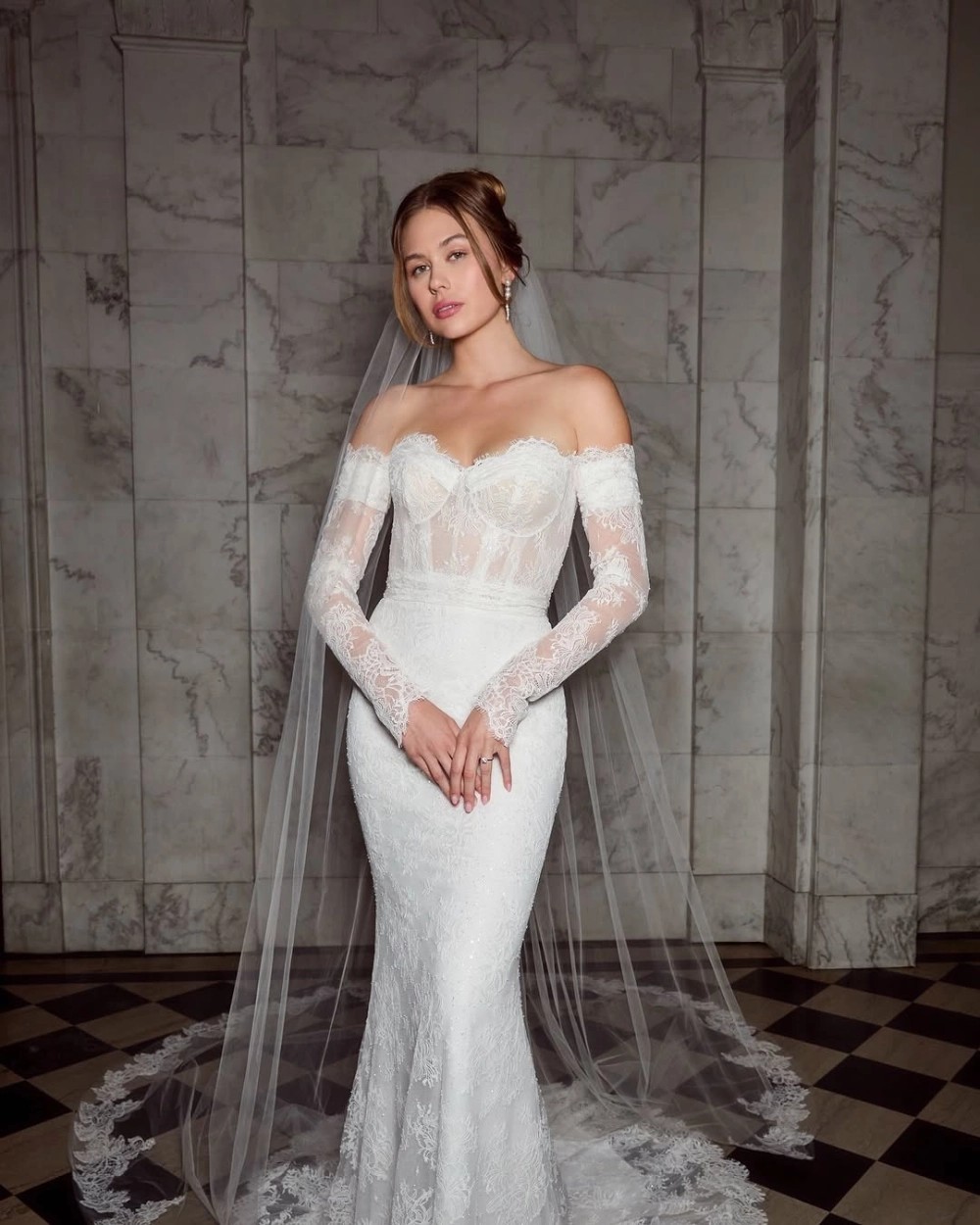 Bride wearing Stephanie Leigh Bridal accessories